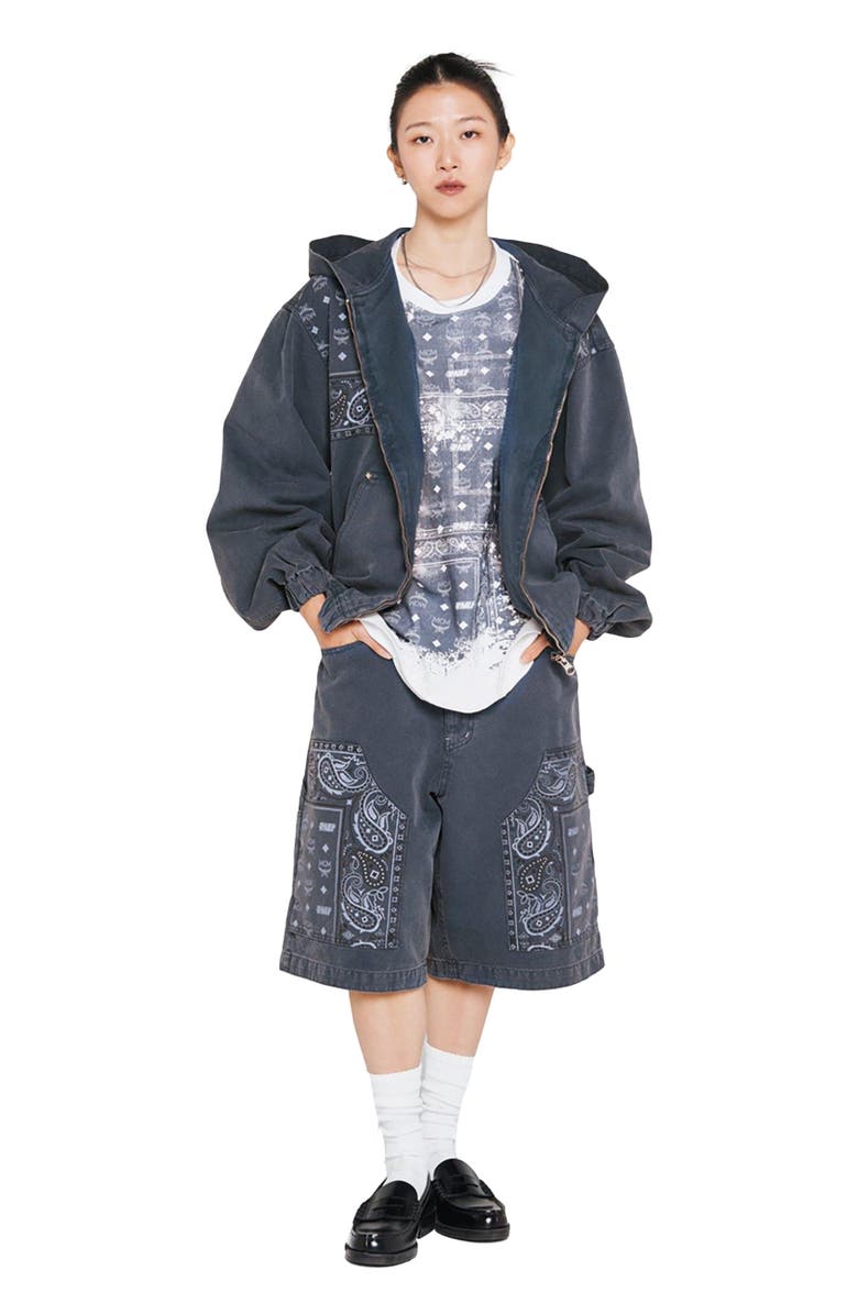 MCM x KASINA Bandana Monogram Zip Hoodie in Oxford Cotton, Main, color, 