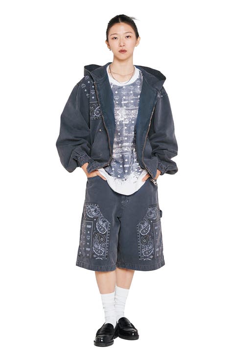 x KASINA Bandana Monogram Zip Hoodie in Oxford Cotton