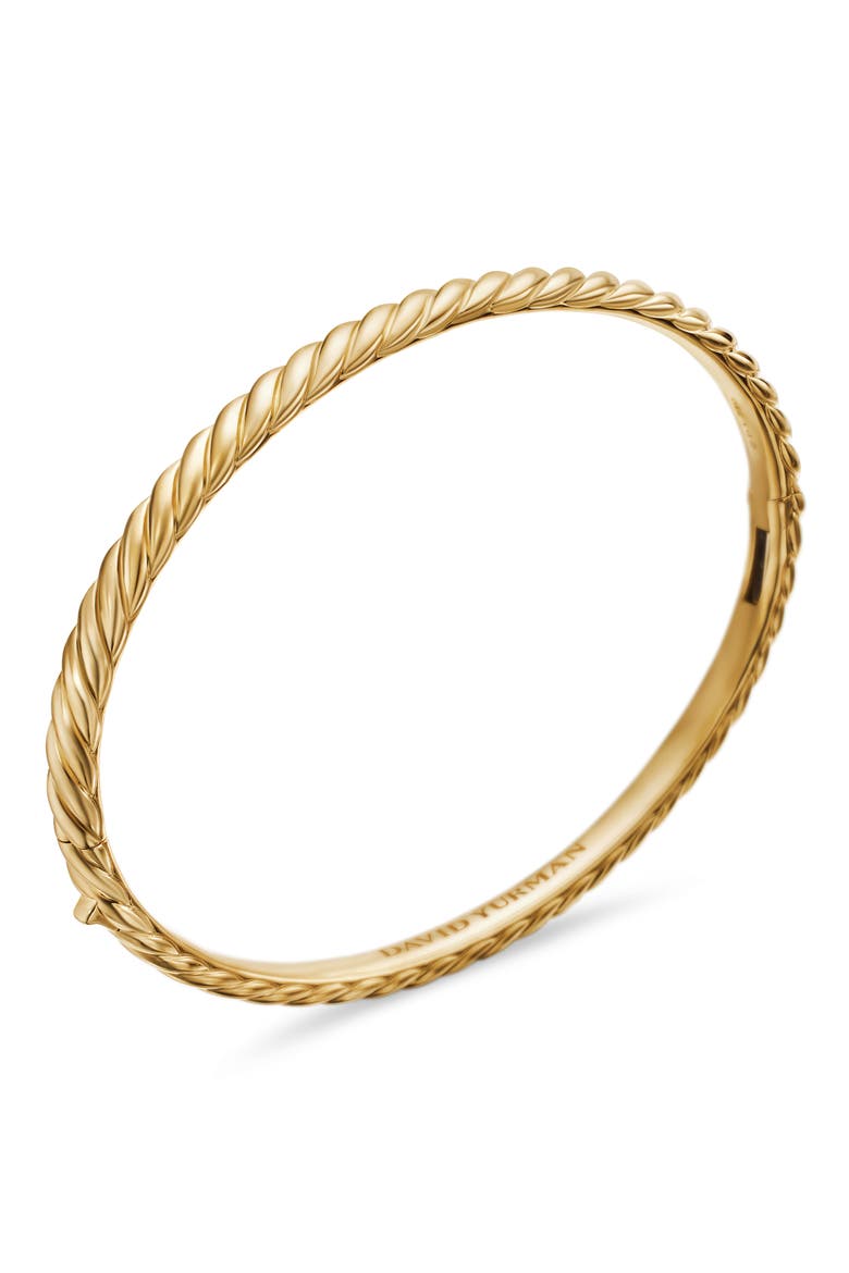 Sculpted Cable Bangle Bracelet in 18K Yellow Gold, 4.6mm, Alternate, color, 18K YELLOW GOLD