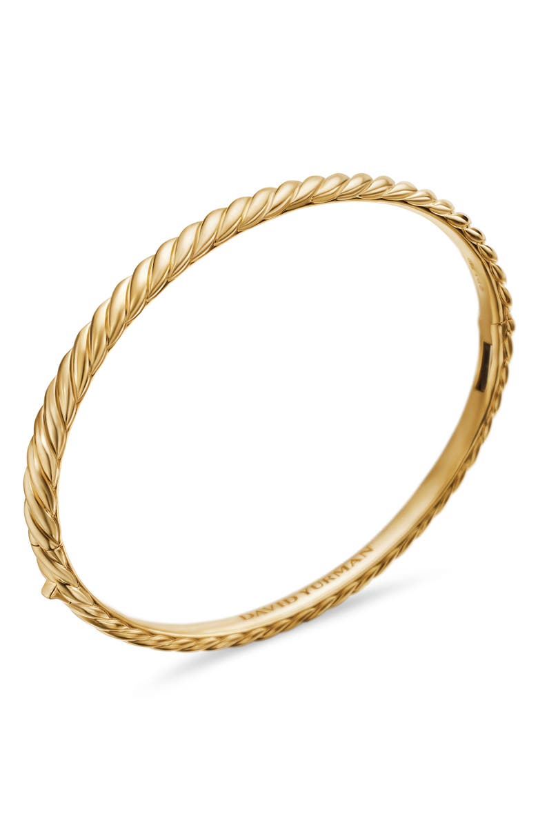 David Yurman Sculpted Cable Bangle Bracelet in 18K Yellow Gold, 4.6mm, Alternate, color, 18K Yellow Gold
