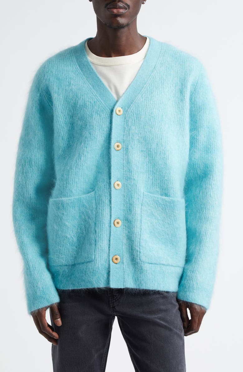 Séfr Kaito Mohair Blend Cardigan, Main, color, Turquoise Mohair
