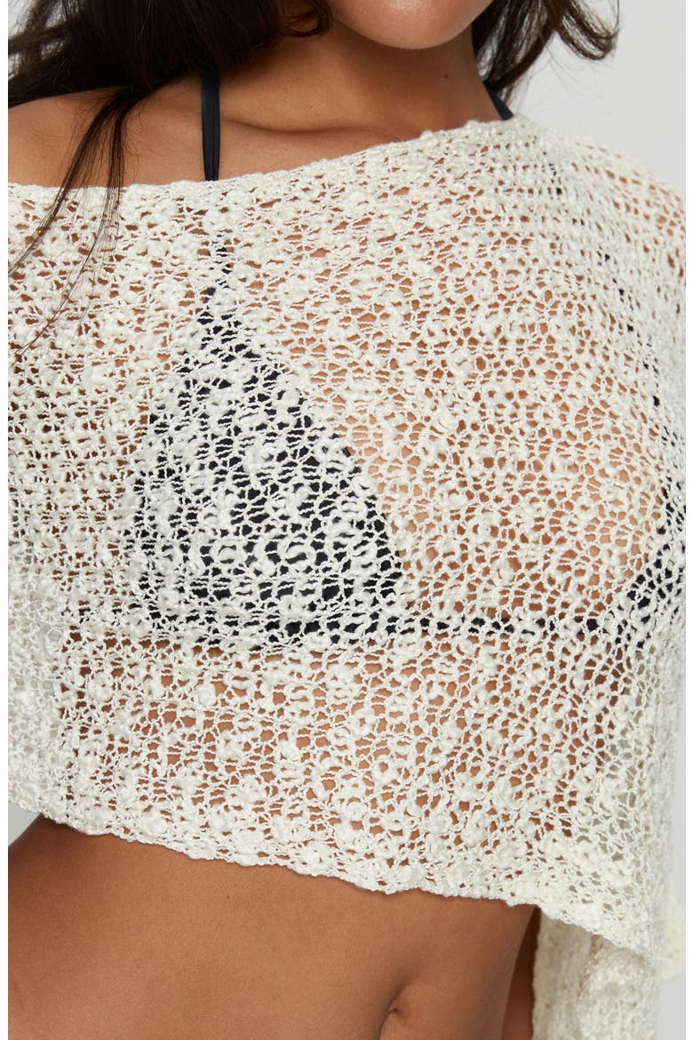Boni Knit One-Shoulder Poncho, Alternate, color, CREAM