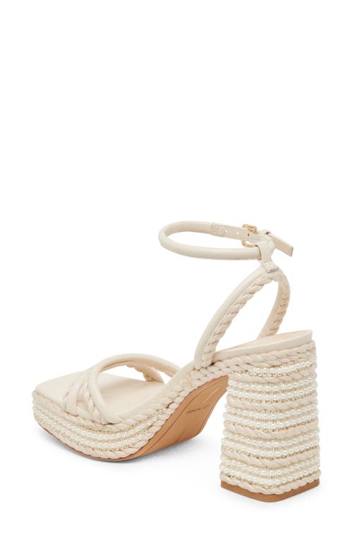 Dolce Vita Agnes Ankle Strap Platform Sandal In Bone Leather