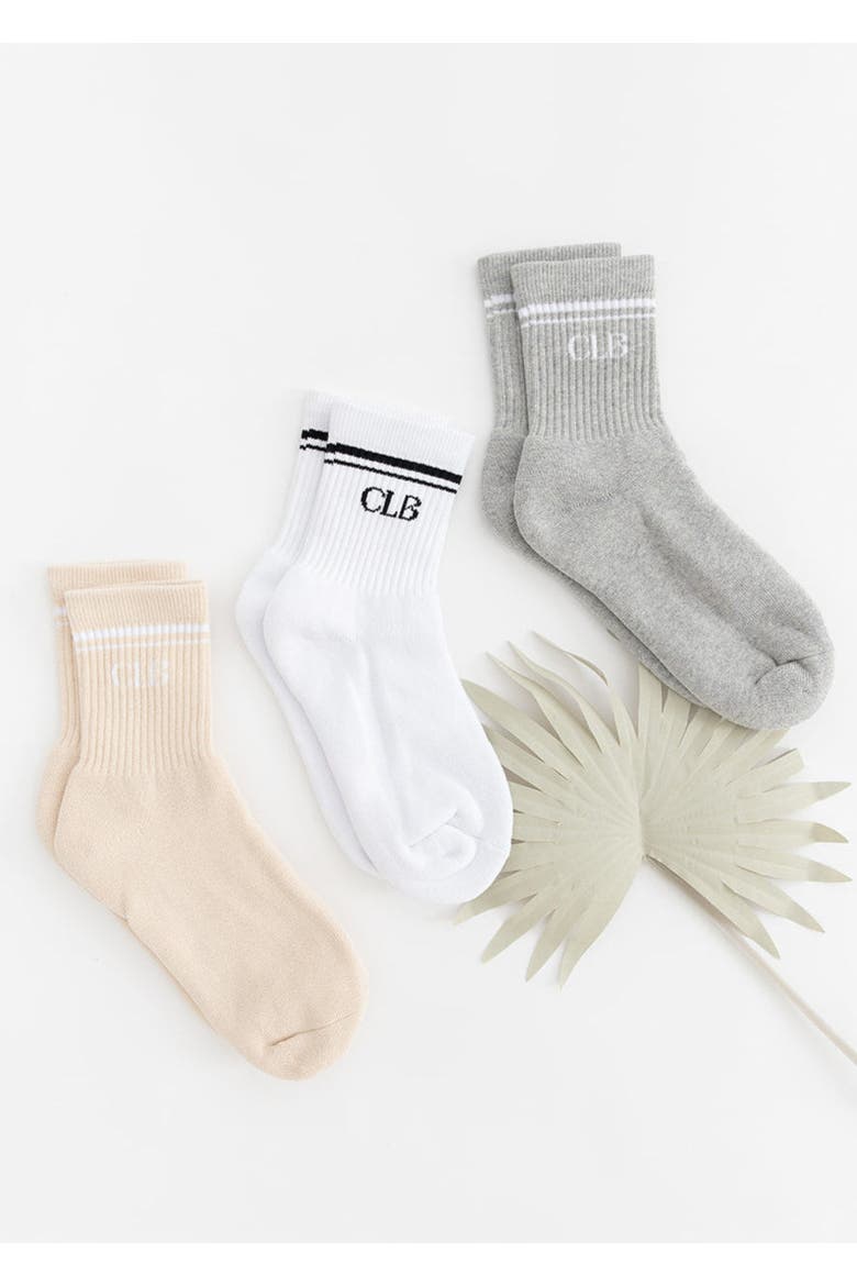 Half Crew Socks - Foot Soldier Mom Cushioned Comfort for All-Day Support - Cream, Alternate, color, Gray
