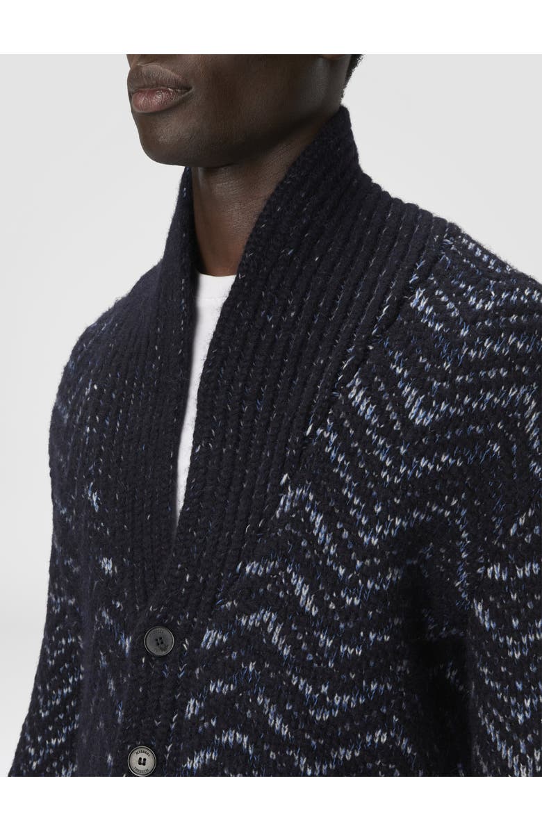 Missoni Buttoned Cardigan With Chevron Pattern, Alternate, color, Blue