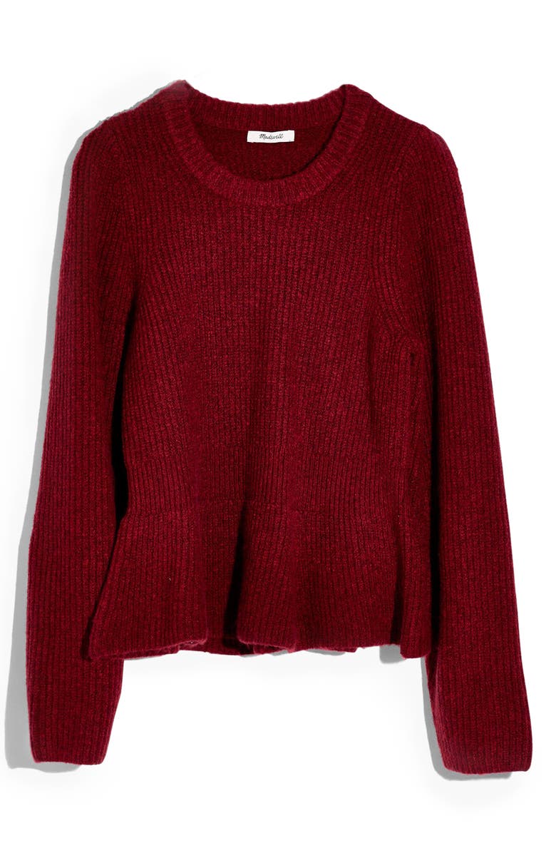 Madewell Peplum Pullover Sweater, Alternate, color,