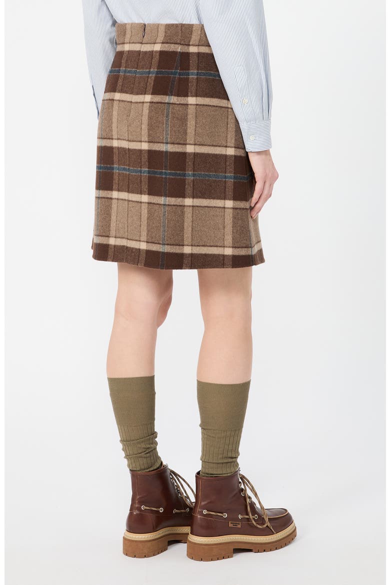 Wool A-Line Skirt, Alternate, color, BROWN