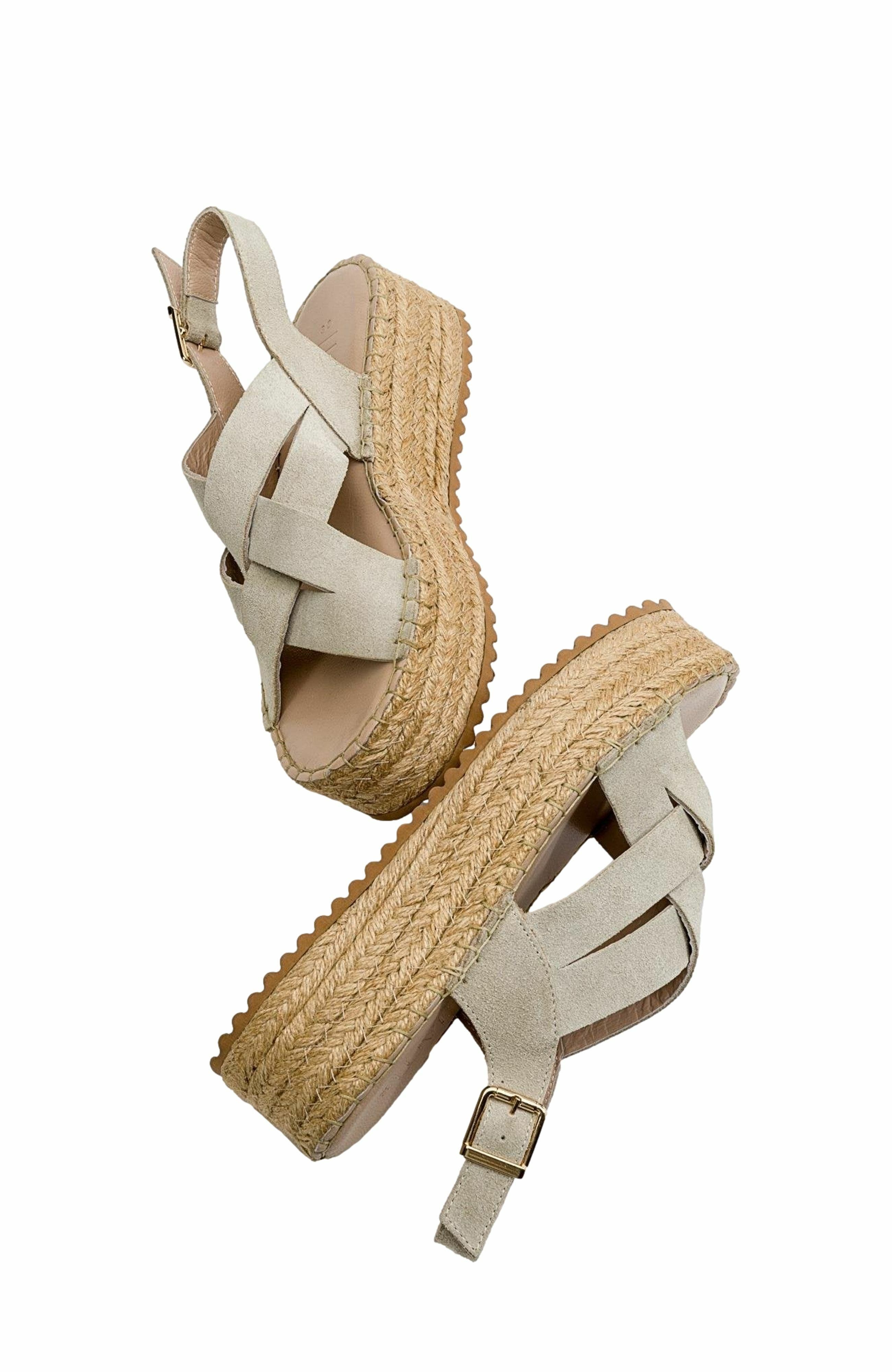 Forever & Always Shoes Lontano Suede Leather Platform Sandal, Alternate, color, Beige Suede Leather