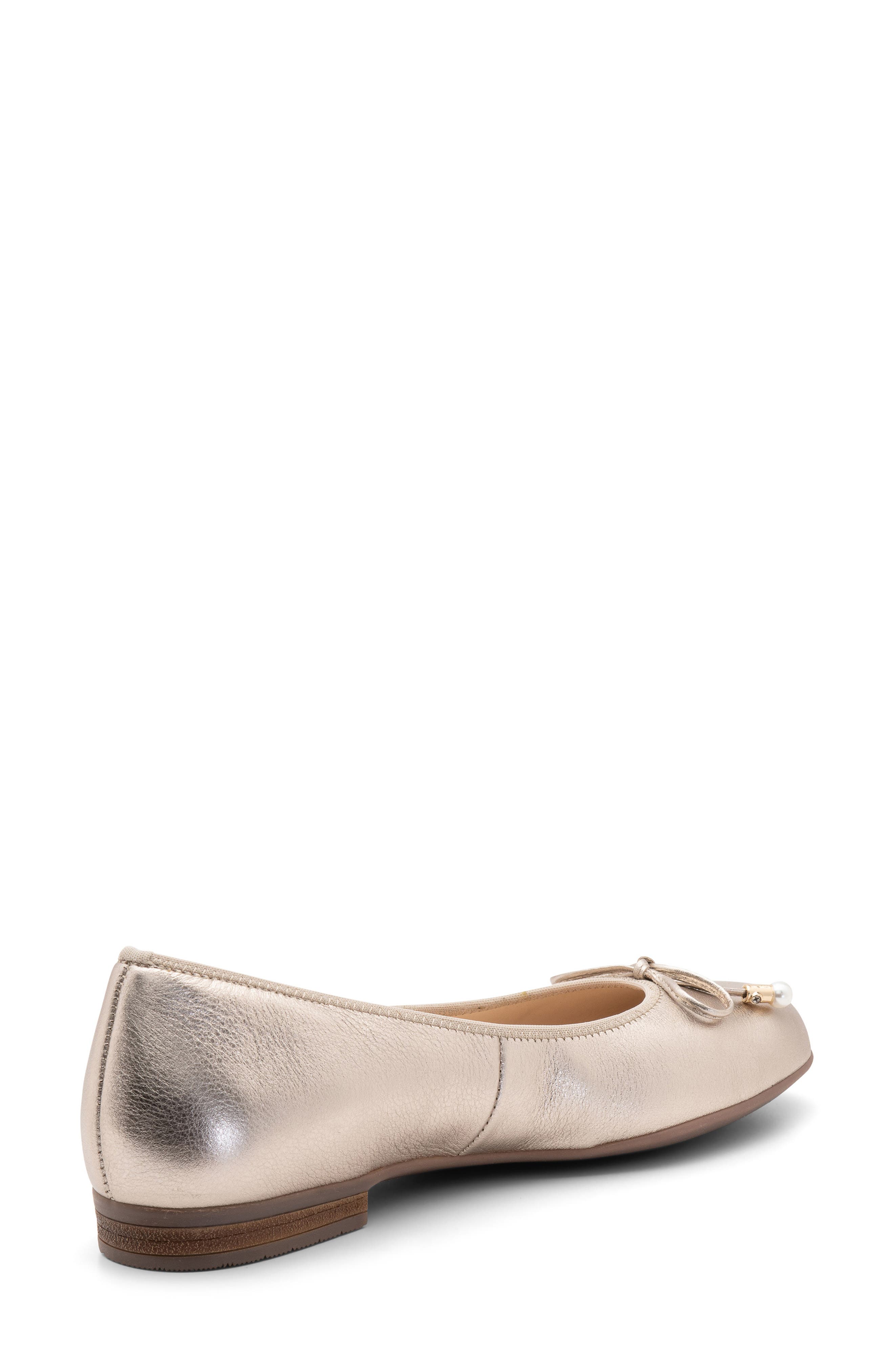 ara Scout Flat, Alternate, color, Platinum Metallic Leather