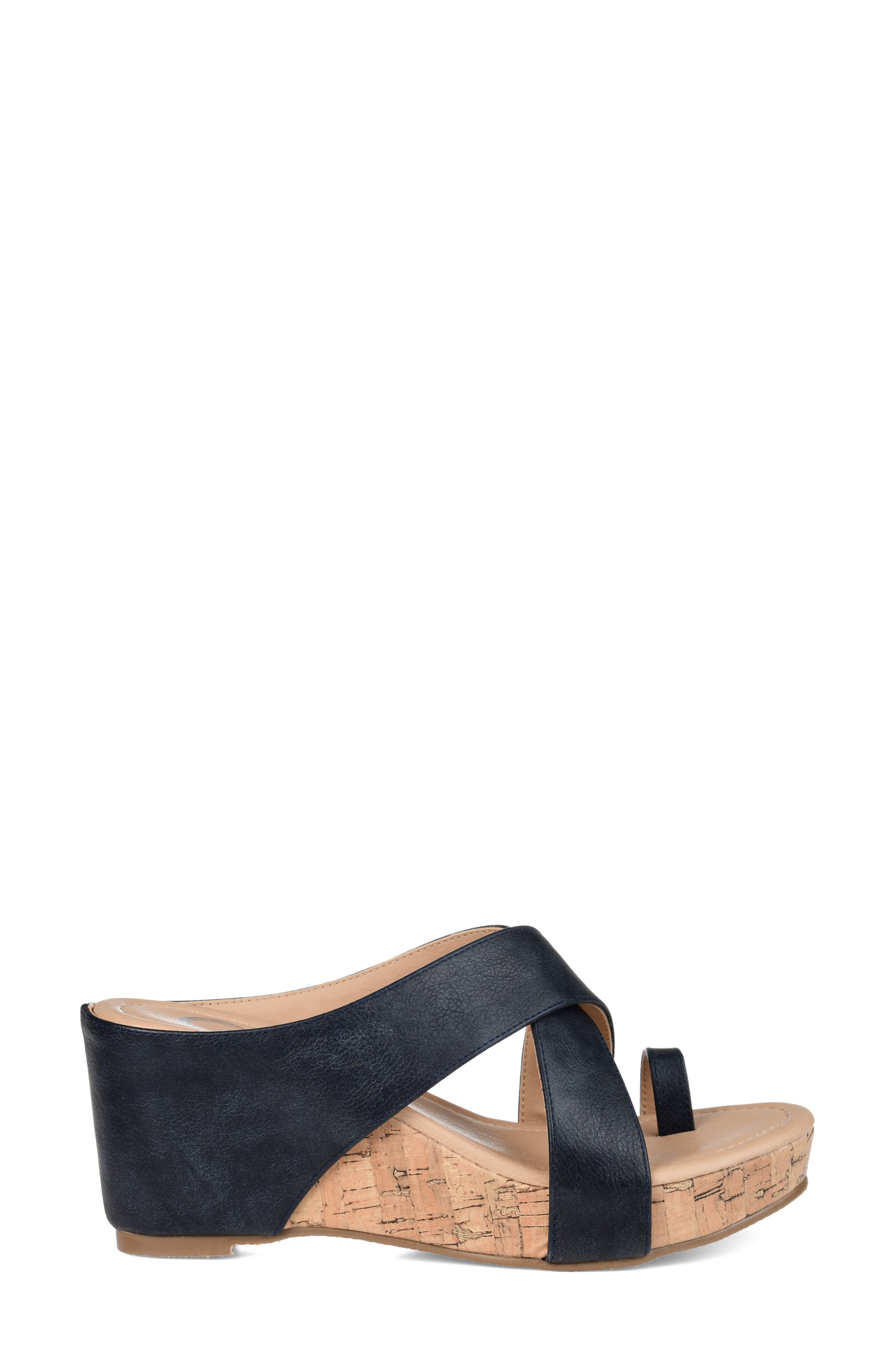 JOURNEE Rayna Wedge Sandal, Alternate, color, NAVY