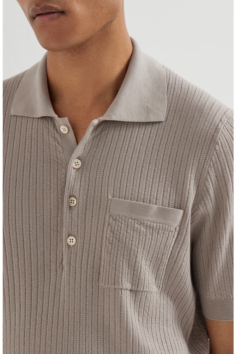Rib knit polo, Alternate, color, Dove Grey