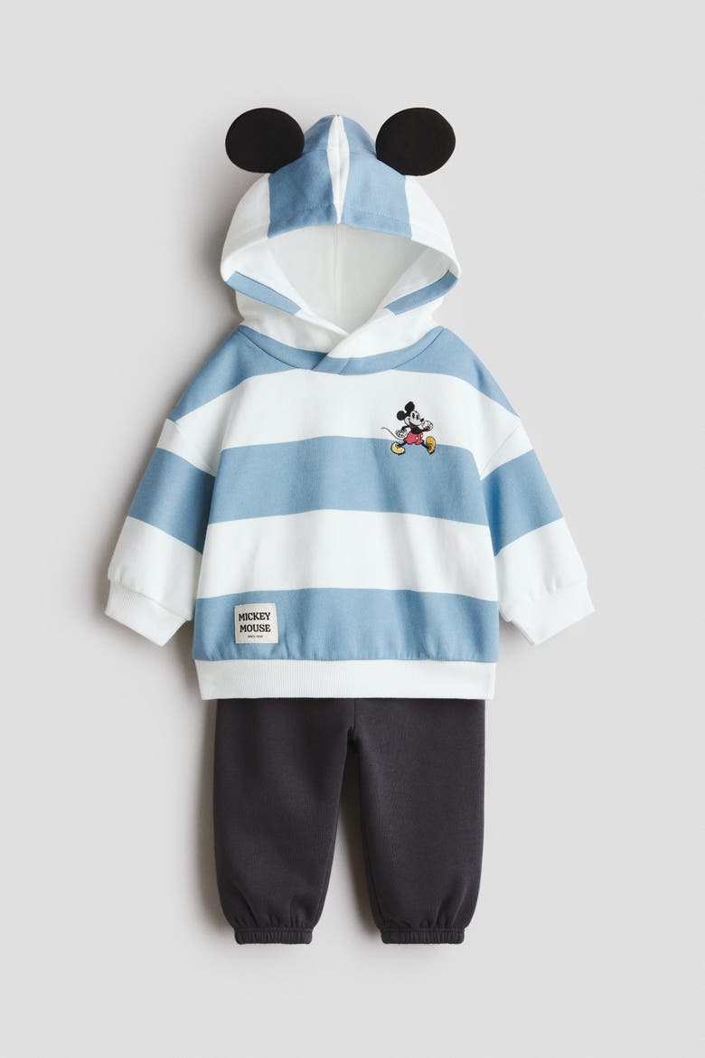 2-piece Hoodie And Joggers Set, Alternate, color, Light blue/Mickey Mouse