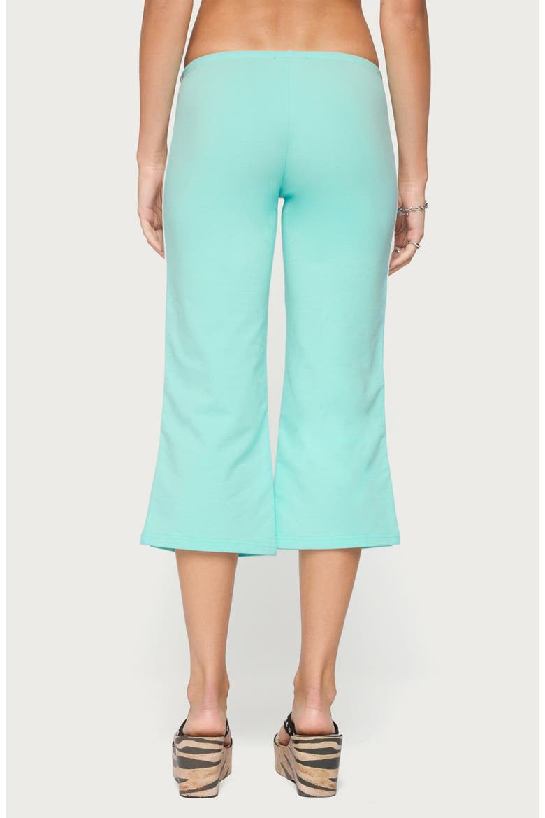 Milene Side Stripe Terry Drawstring Capri Pants, Alternate, color, AQUA