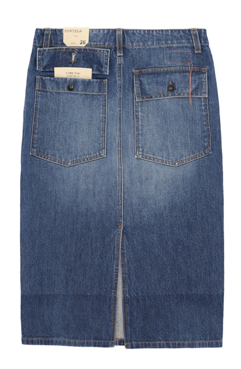 Fortela Jia Custom Wash Denim Fatigue Skirt, Alternate, color, D340