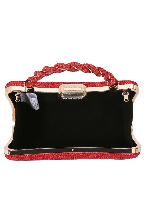 Berness Rhinestone Clutch In Red