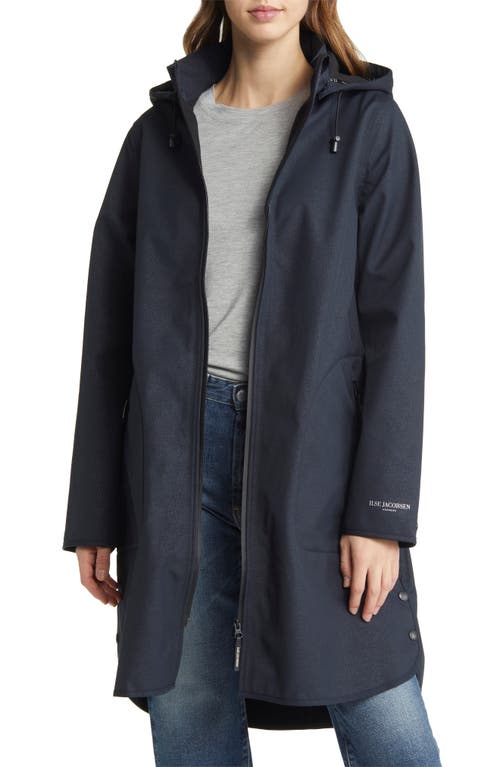 Ilse Jacobsen Hooded Water Repellent Rain Jacket in Dark Indigo  product