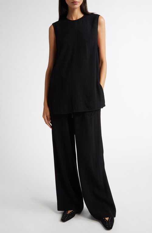 Totême Toteme Textured Stripe Sleeveless Top In Black