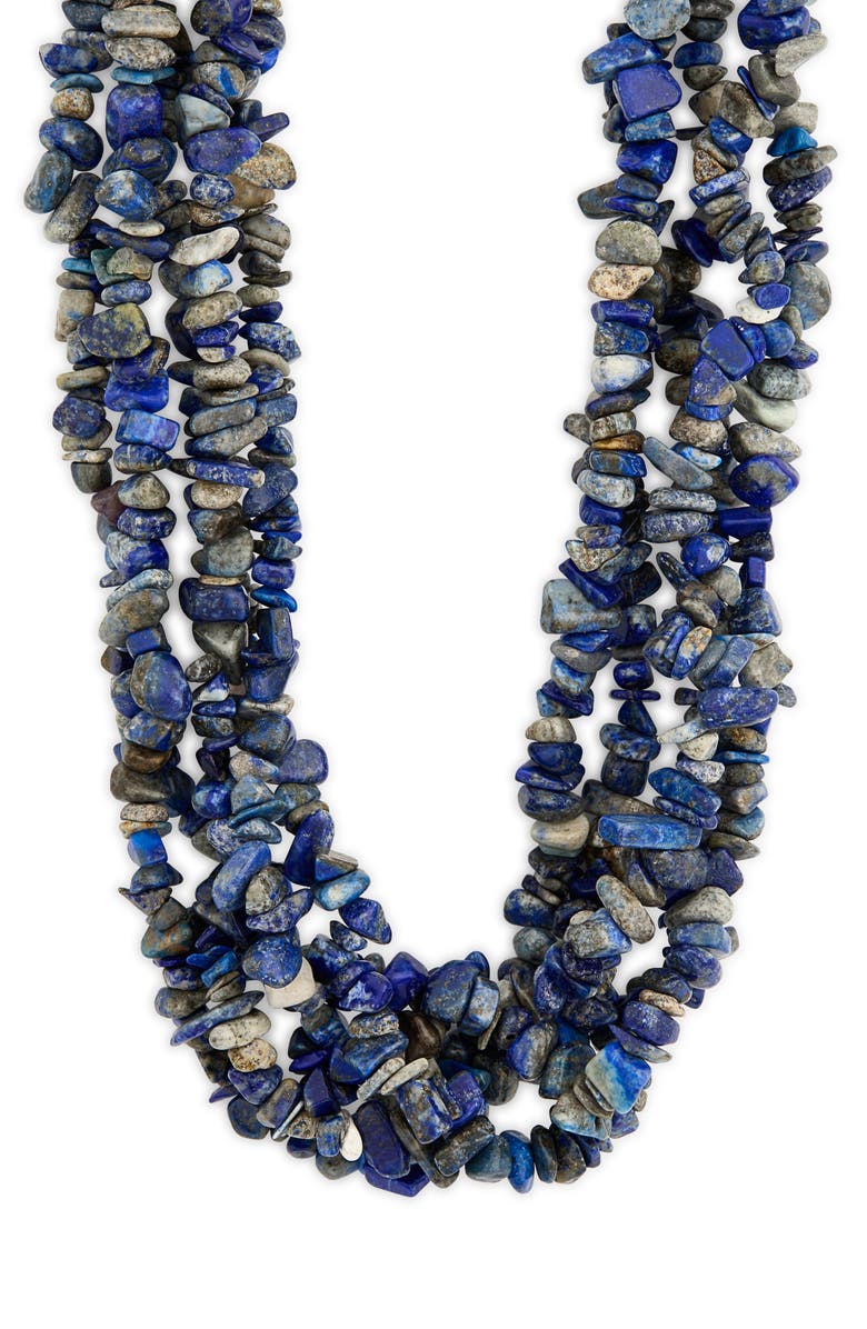 Kenneth Jay Lane Lapis Chips Necklace, Main, color, 
