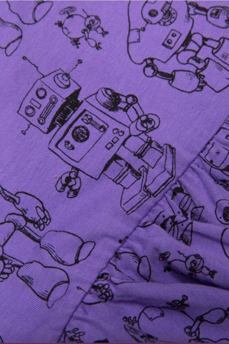Printed Twirly Dress, Alternate, color, Robots