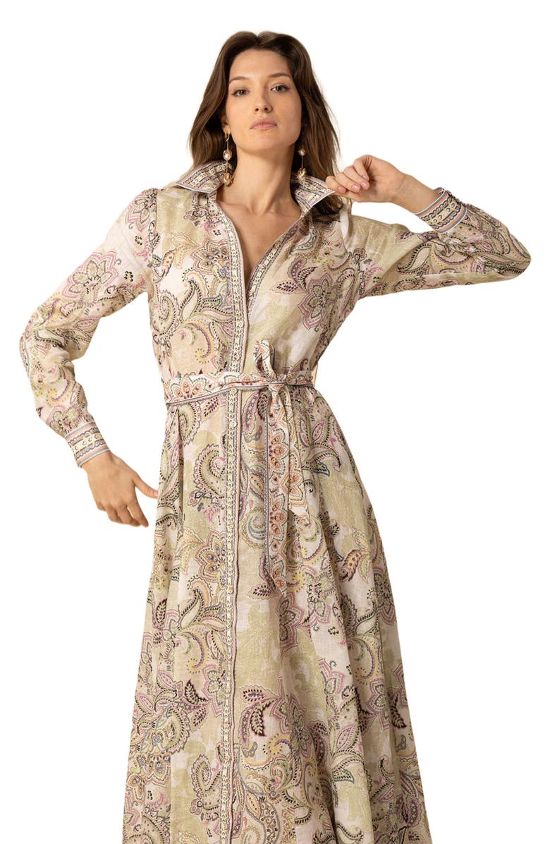 Hale Bob Clementine Linen Maxi Dress, Alternate, color, 