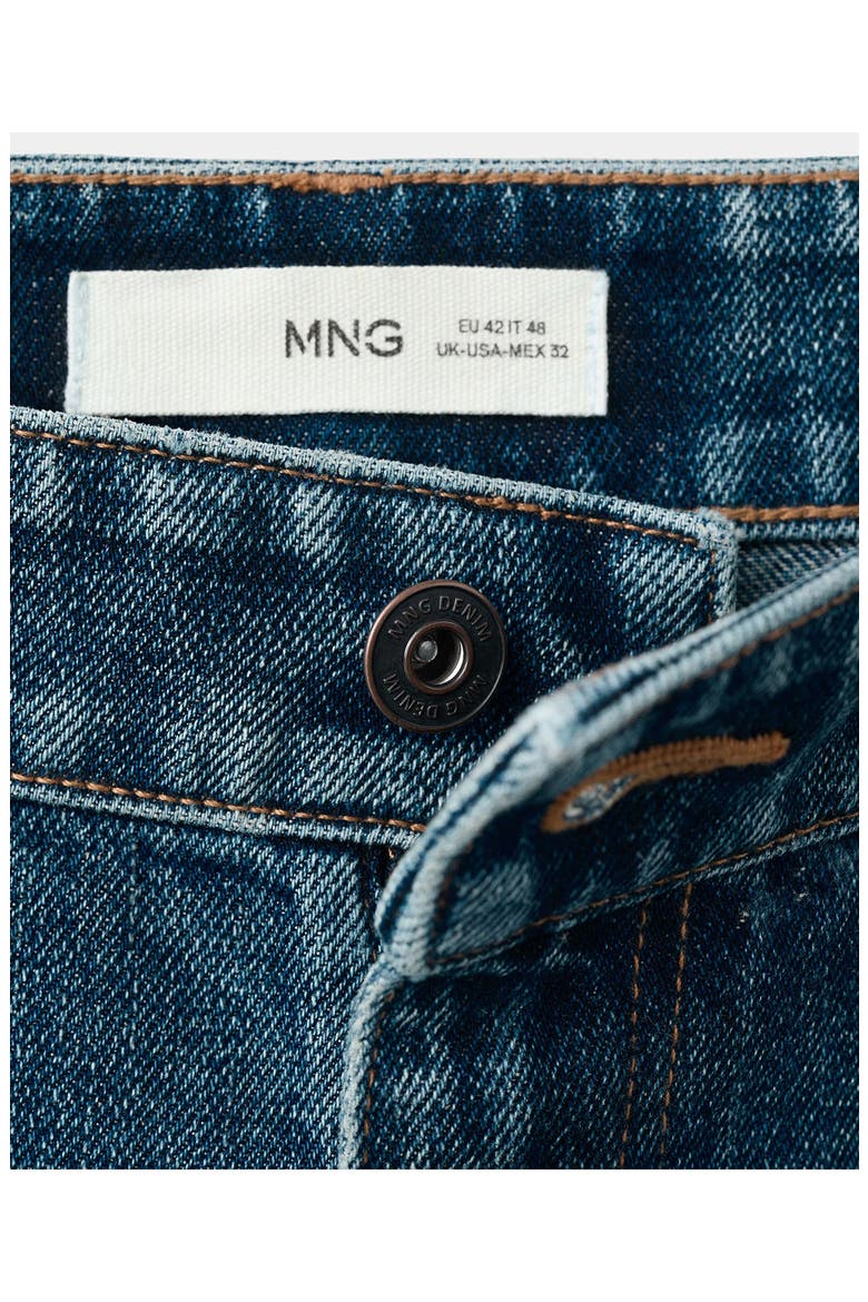 Cotton & Linen Straight Leg Jeans, Alternate, color, DARK VINTAGE BLUE