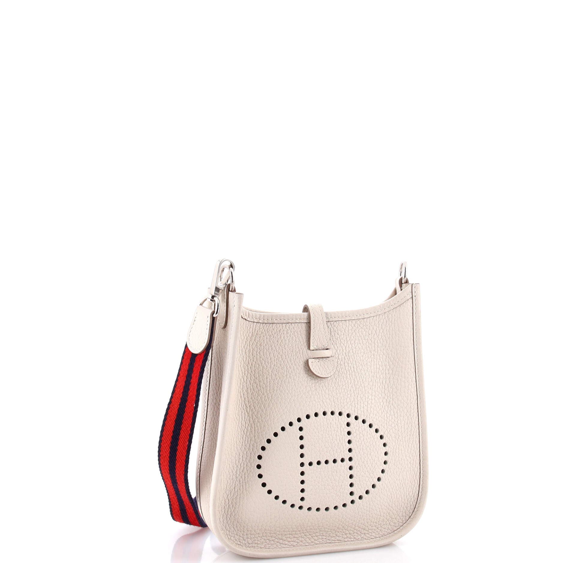 Pre-Owned Hermes Evelyne Bag Gen III Clemence TPM, Alternate, color, Craie