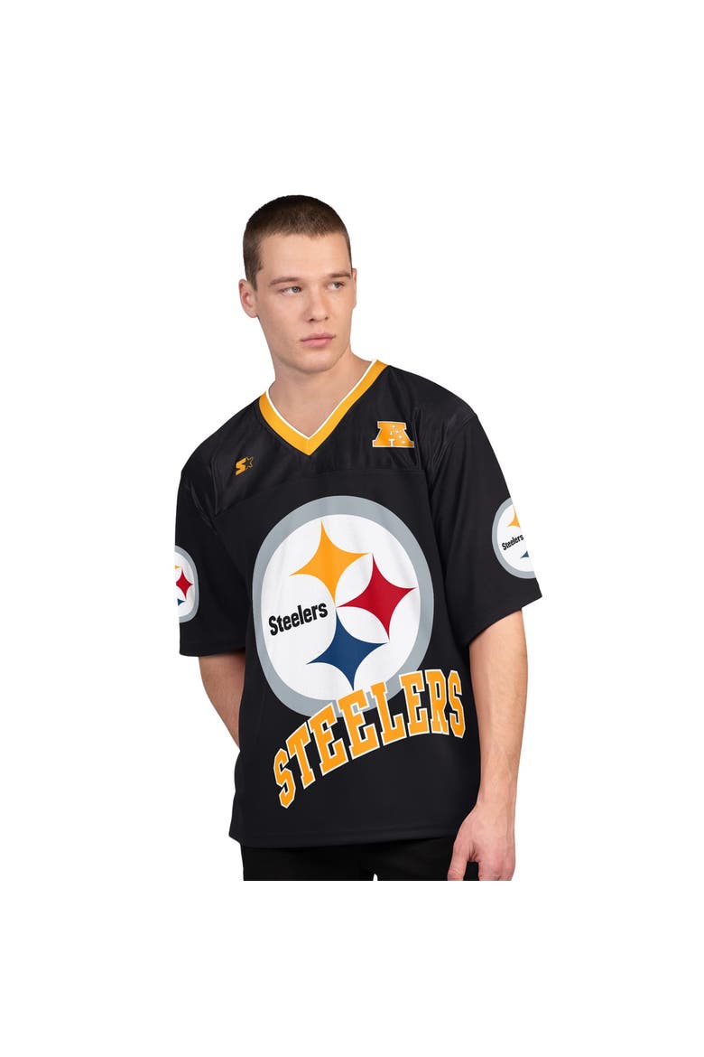 Men's Starter Black/White Pittsburgh Steelers Short Sleeve & Long Sleeve T-Shirt Combo Pack, Alternate, color, Black