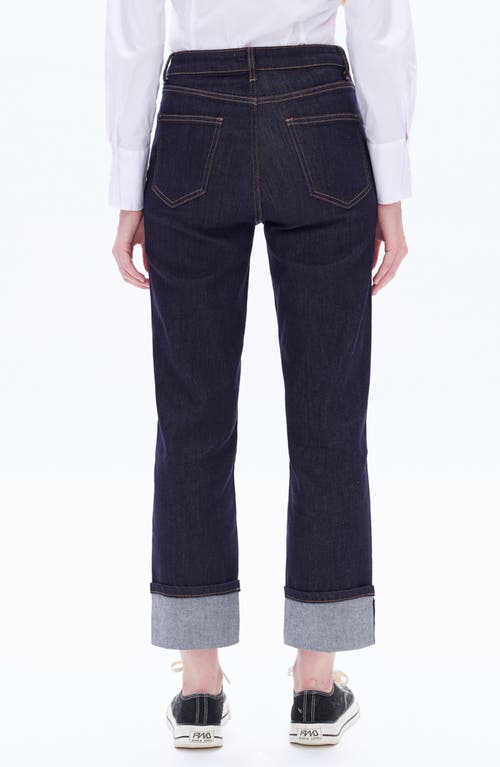 Bayeas High Waist Deep Cuff Straight Leg Jeans