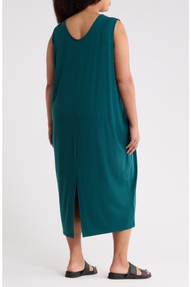Rib Knit Tank Midi Dress, Alternate, color, KELP