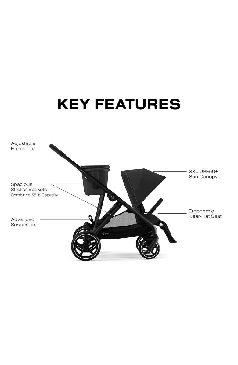 CYBEX Gazelle S Stroller & Cloud G Pro Travel System, Alternate, color, Moon Black/Black