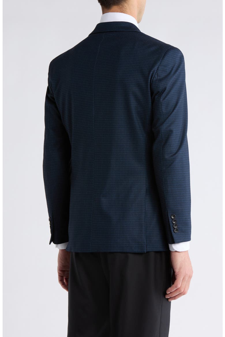 Slim Fit Plaid Stretch Knit Blazer, Alternate, color, NAVY