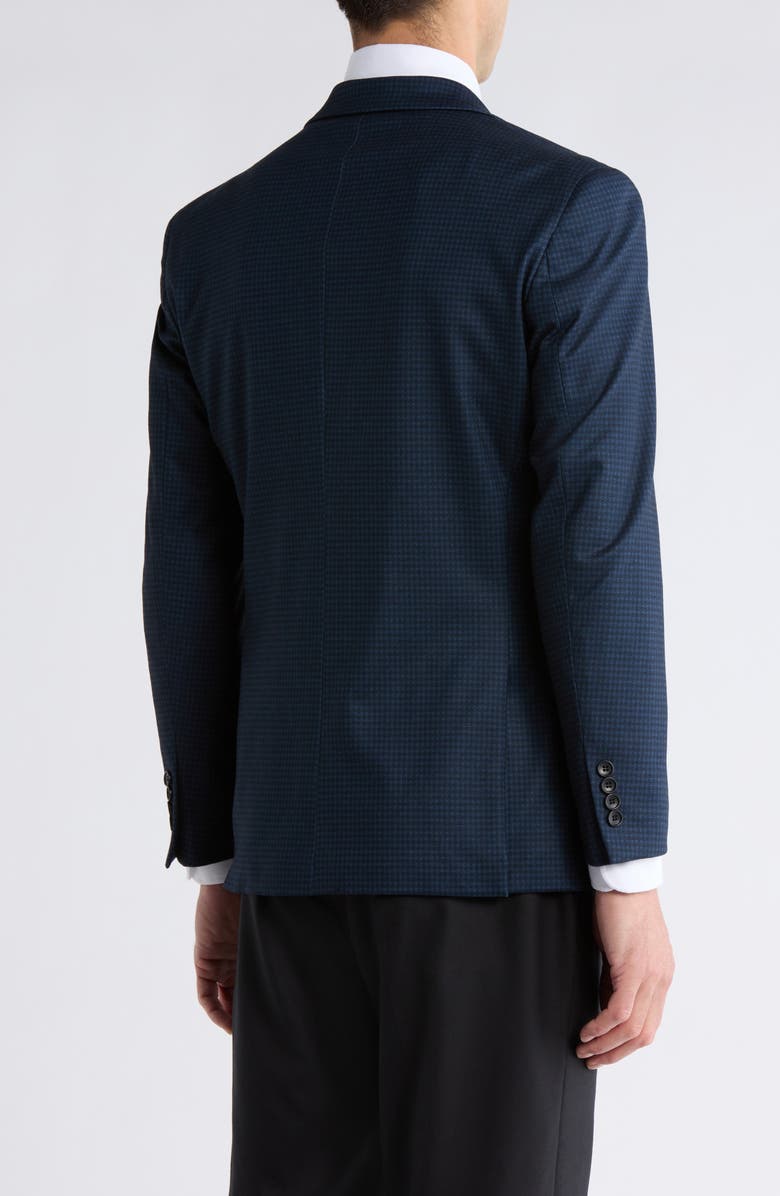 Duchamp Slim Fit Plaid Stretch Knit Blazer, Alternate, color, Navy
