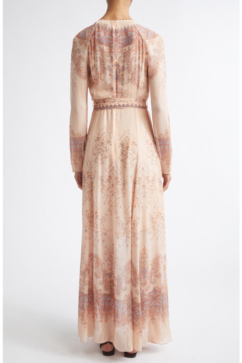 Valiant Print Long Sleeve Maxi Dress, Alternate, color, PEACH PAISLEY