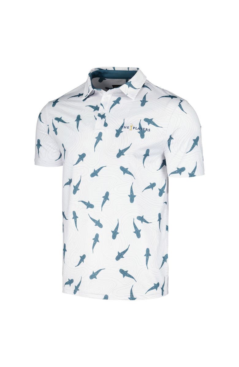FLOMOTION Men's Flomotion White THE PLAYERS Shark Migration Polo, Alternate, color, White