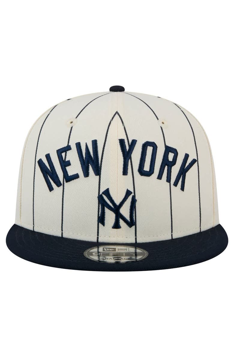 New Era Men's New Era White New York Yankees Jersey Pinstripe 9FIFTY Snapback Hat, Alternate, color,