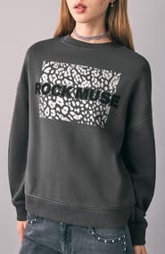 MANGO TEEN Oversize Embroidered Graphic Sweatshirt