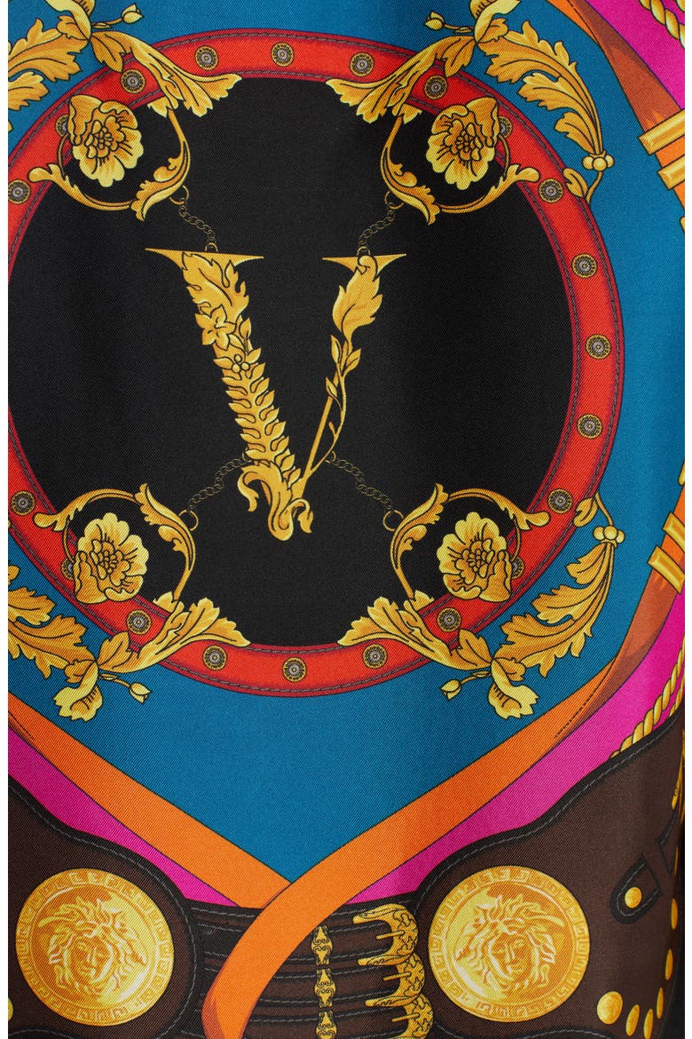 Barocco Rodeo Print Silk Shirt, Alternate, color, MULTI
