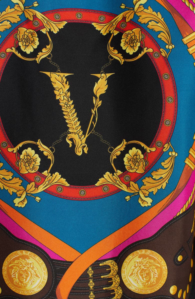 Versace Barocco Rodeo Print Silk Shirt, Alternate, color, 