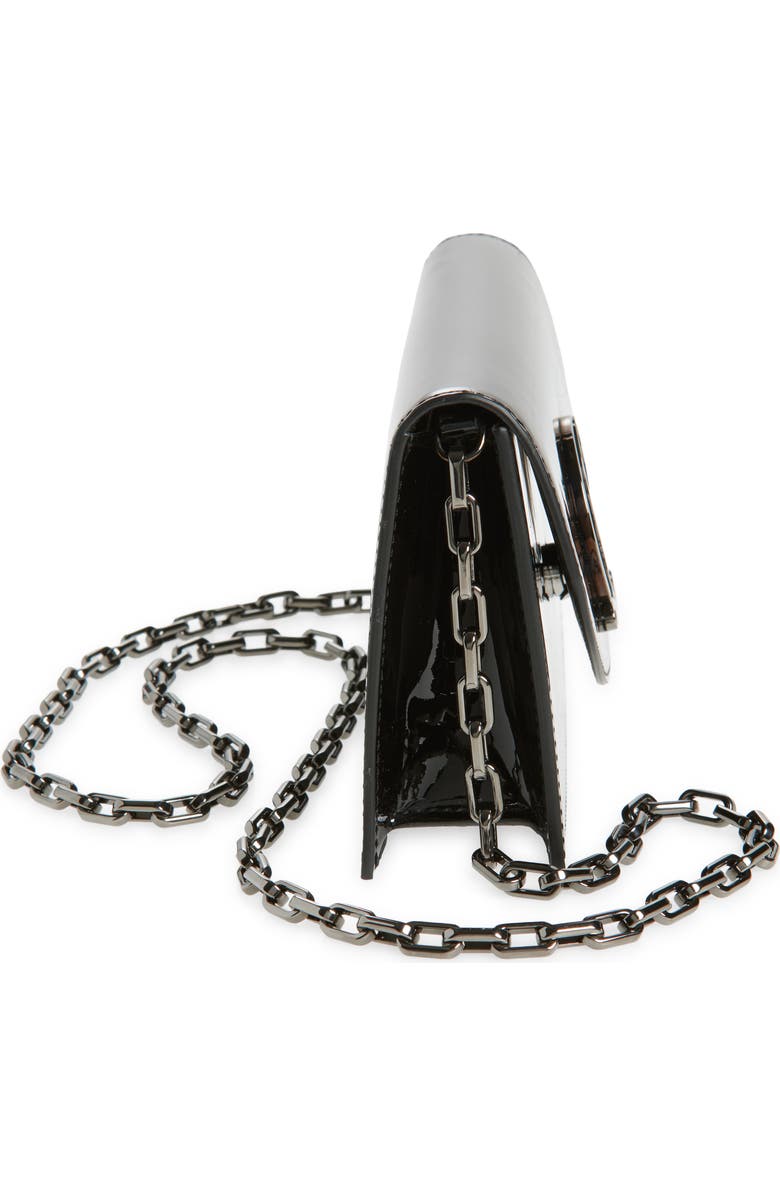 Christian Louboutin Loubi54 Patent Leather Clutch, Alternate, color, Black/ Gun Metal