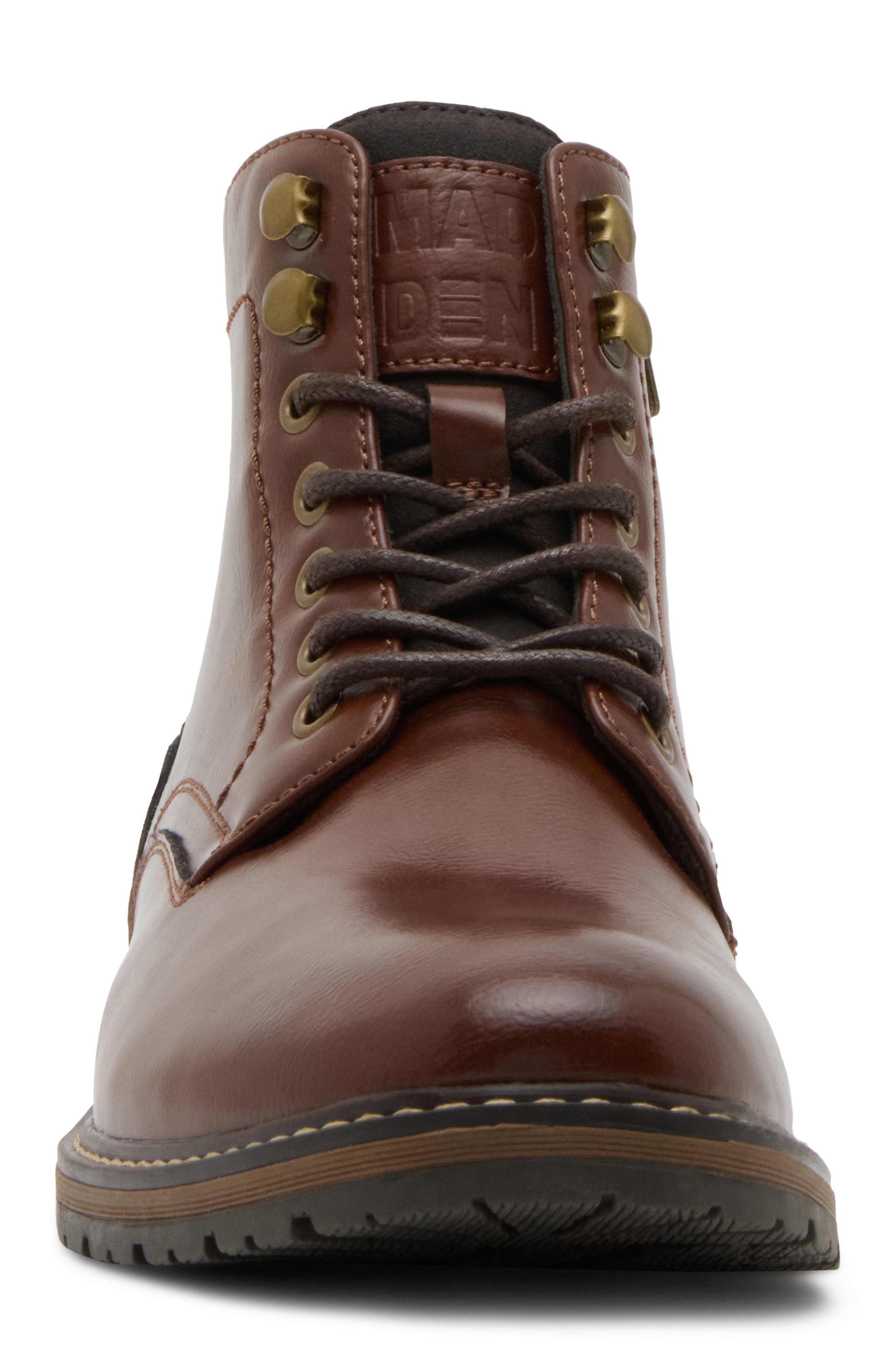 Mtaully Faux Leather Boot, Alternate, color, COGNAC LEATHER PU