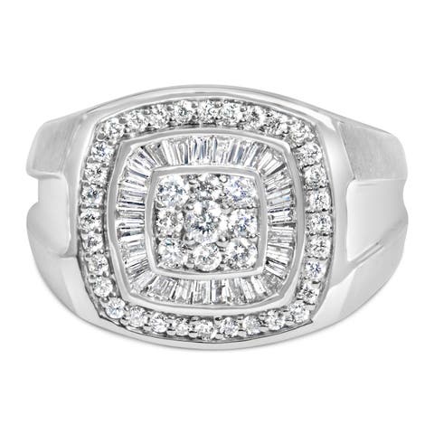 14K White Gold Men's Diamond Band Ring