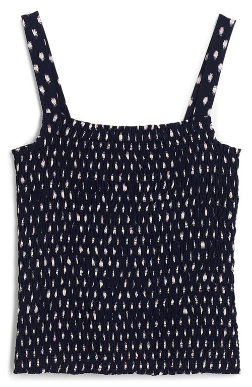 Shop Madewell Smocked Tank Top In Shibori Dot With Pink