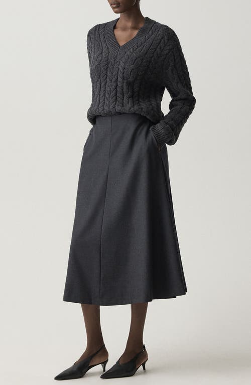 Theory A-line Midi Skirt In Black