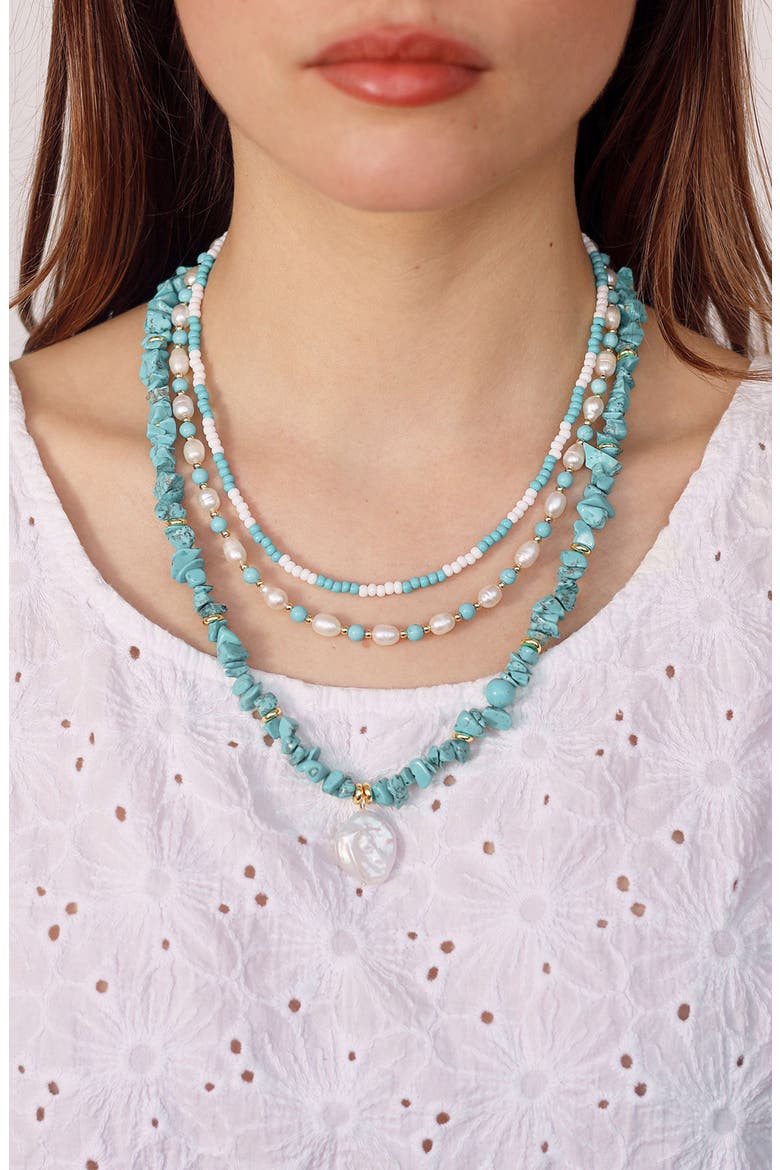 Vetta Freshwater Pearl Pendant Necklace, Alternate, color, TURQUOISE