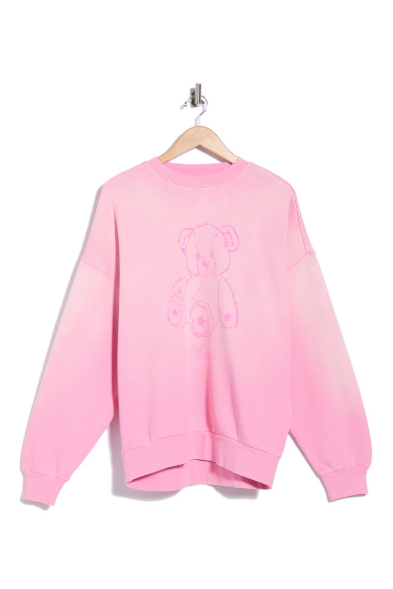 Teddy Crewneck Sweatshirt, Alternate, color, SUN FADED PINK