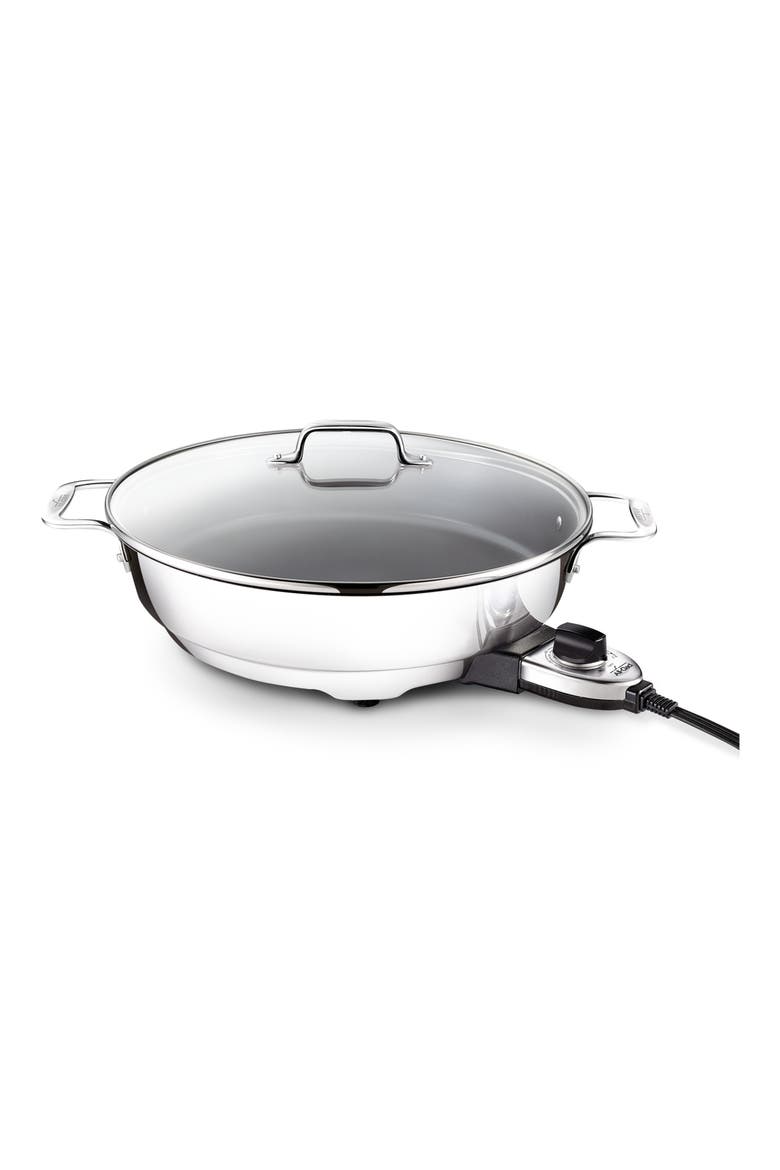 7-Quart Electric Nonstick Skillet, Main, color, SILVER