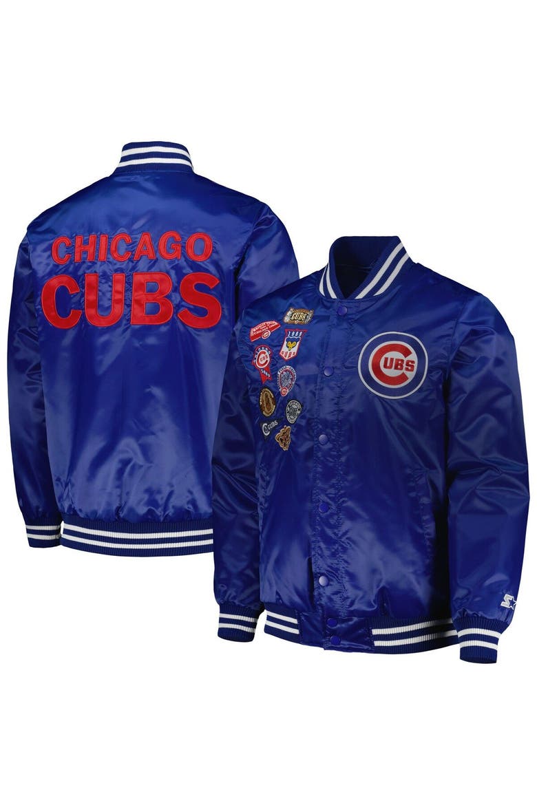 Men's Starter Royal Chicago Cubs Patch Full-Snap Jacket, Main, color, Royal