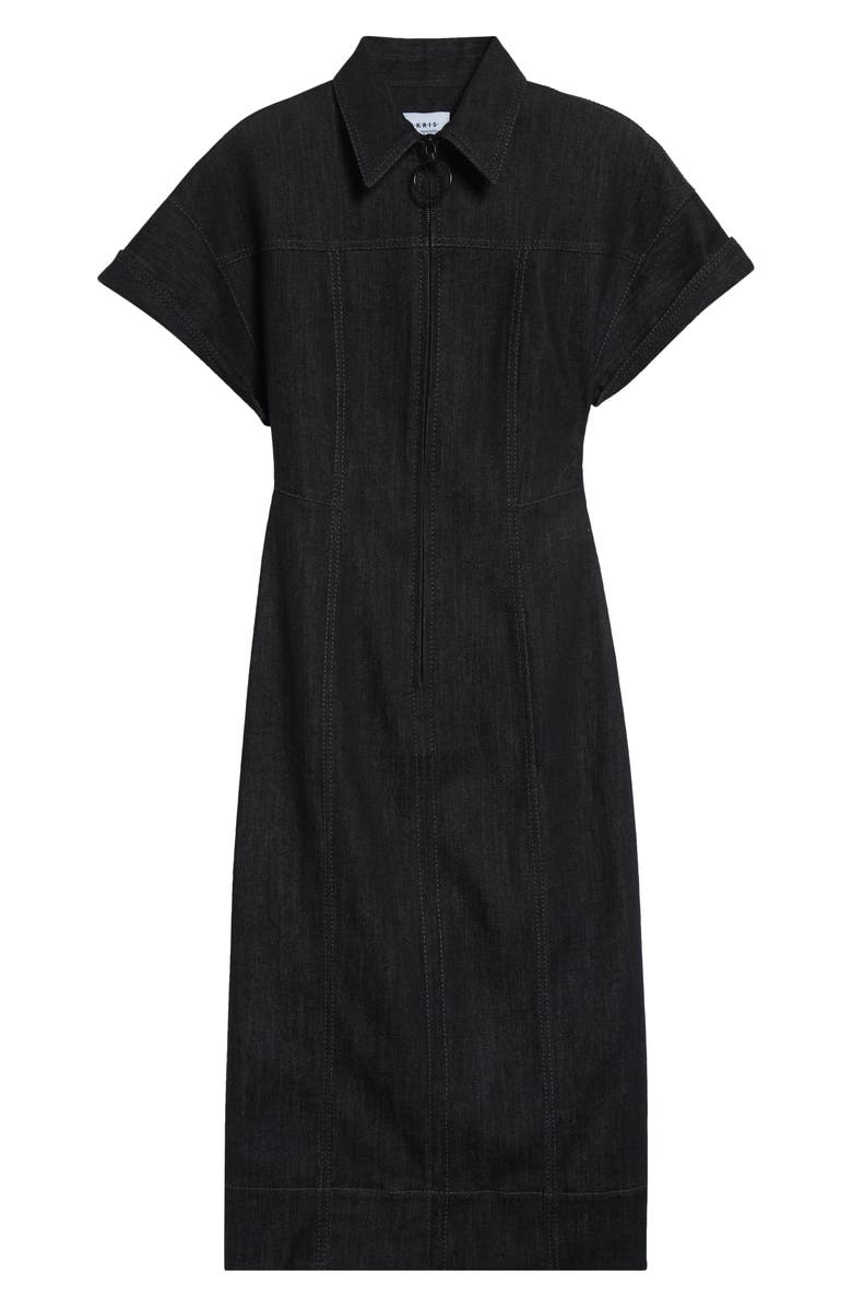 Akris punto Structured Stretch Denim Shirtdress, Alternate, color, Black Denim