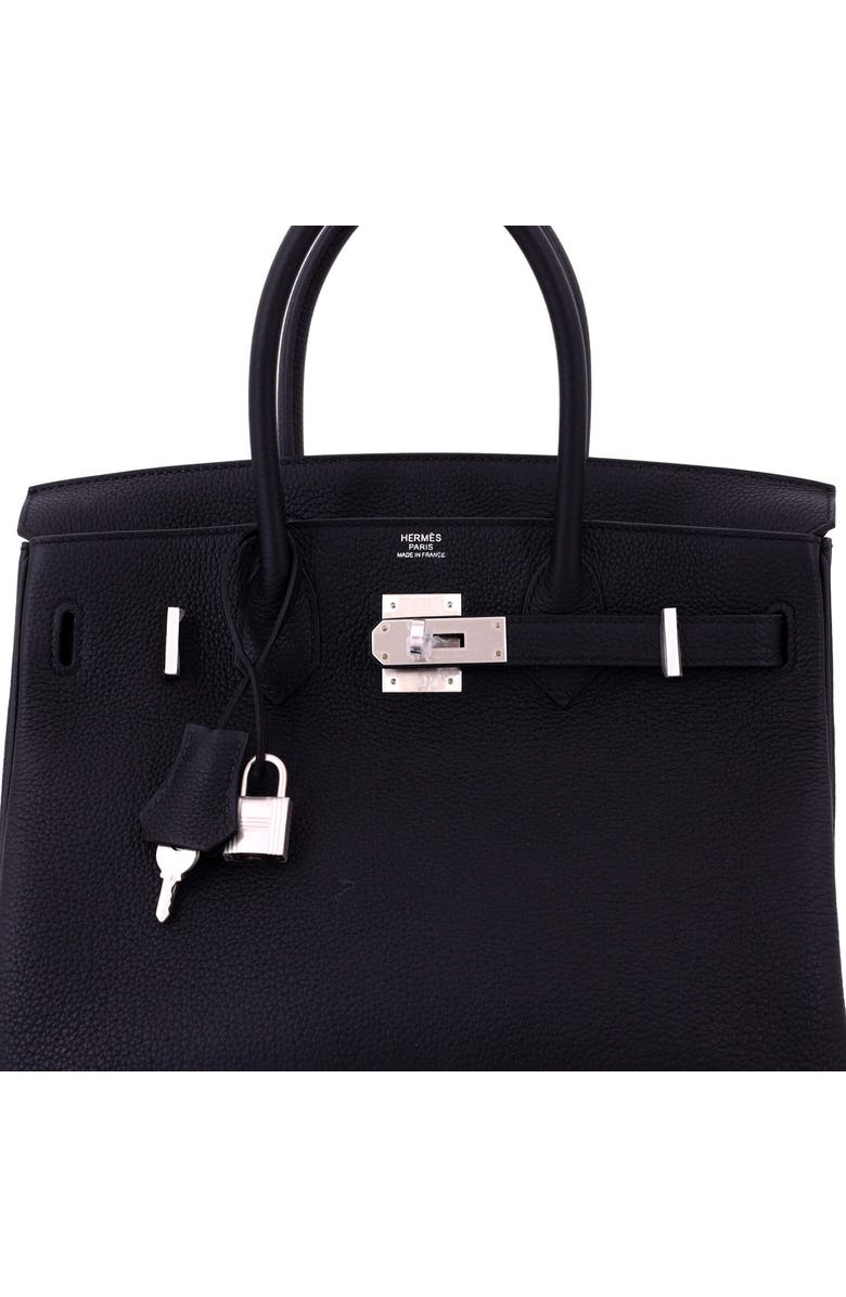 Pre-Owned Hermes Birkin Handbag Black Togo with Brushed Palladium Hardware 30, Alternate, color, Noir
