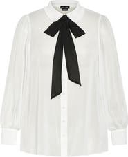 City Chic Maddison Tie Neck Shirt